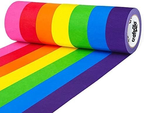 Craftzilla Colored Masking Tape – 7 Roll Multi Pack – 210 Feet x 1 Inch of Colorful Craft Tap... | Amazon (US)