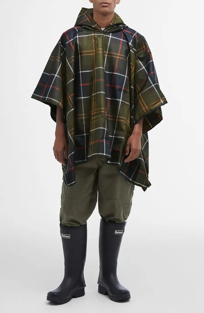 Barbour Tartan Showerproof Packable Poncho | Nordstrom | Nordstrom