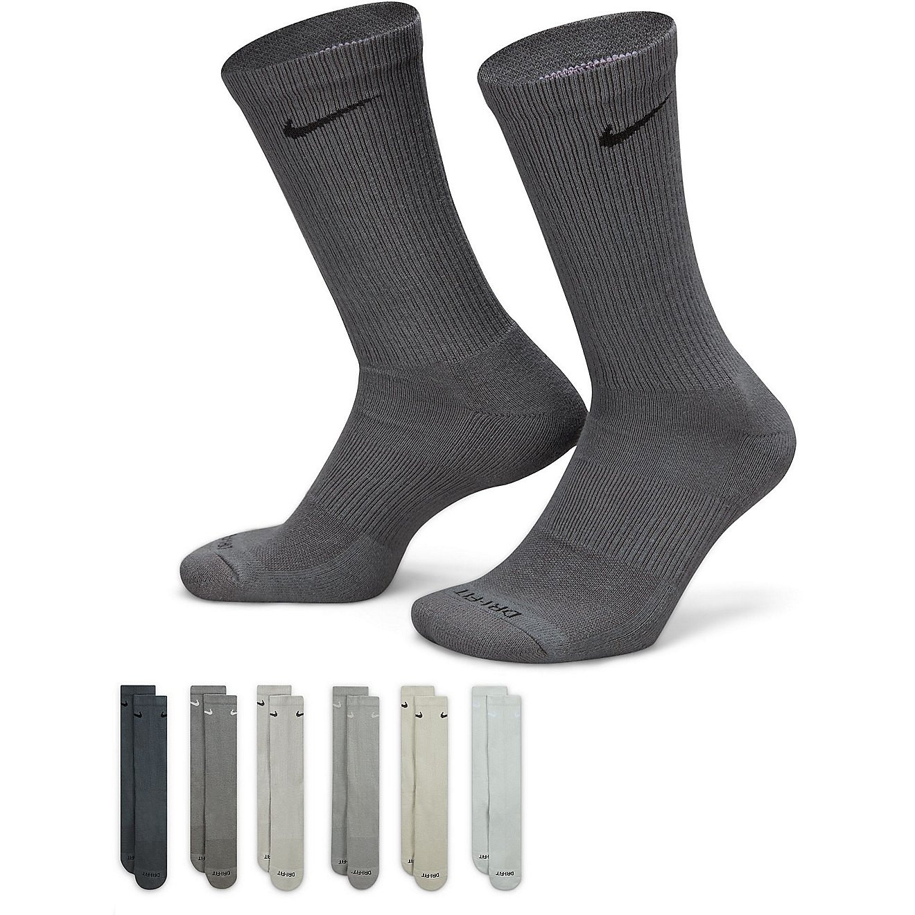 Nike Men's Everyday Plus Cushion Training Crew Socks 6 Pack | Academy Sports + Outdoors