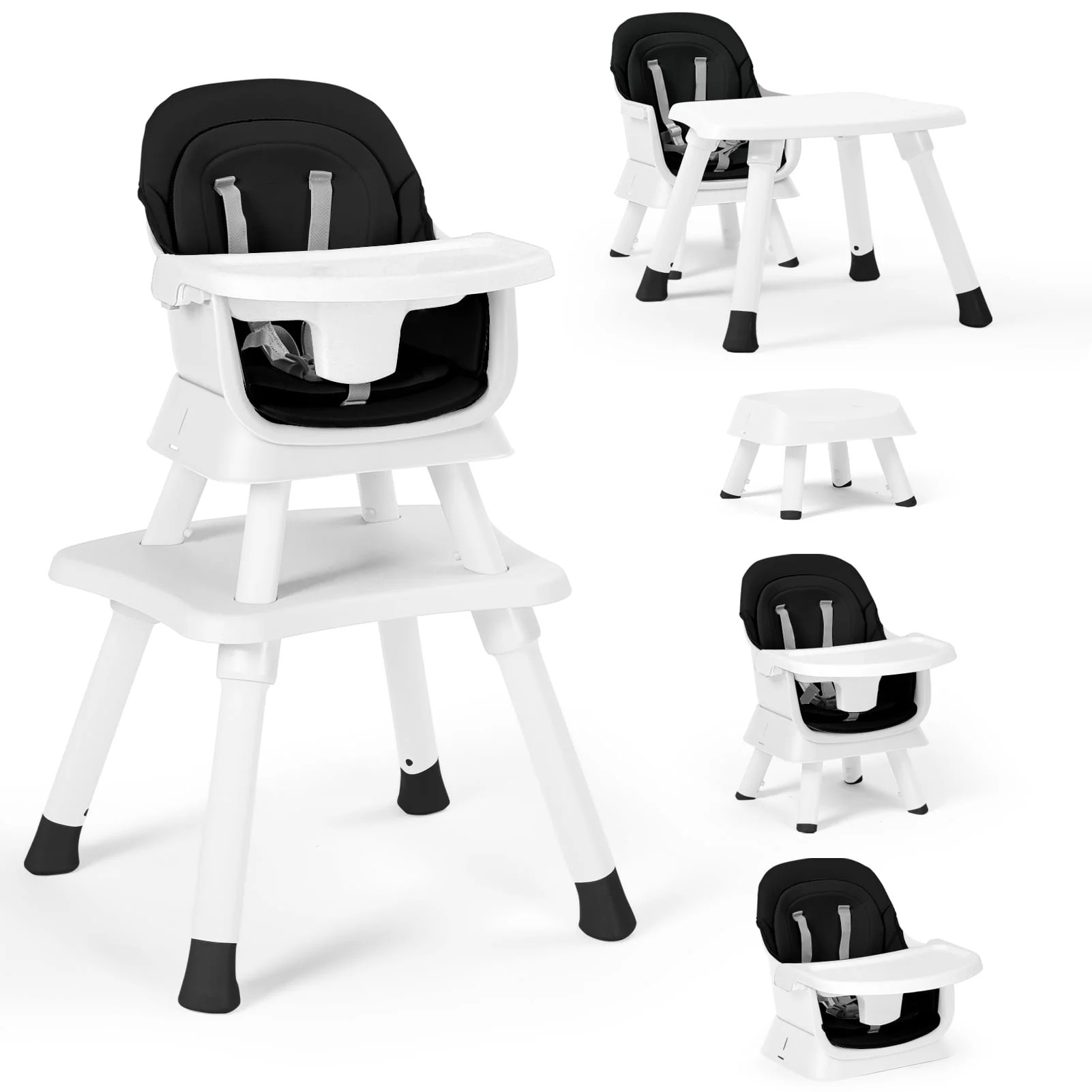AILEEKISS 8 in 1 Baby High Chair, Toddler Dining Booster Seat for Eating, White - Walmart.com | Walmart (US)