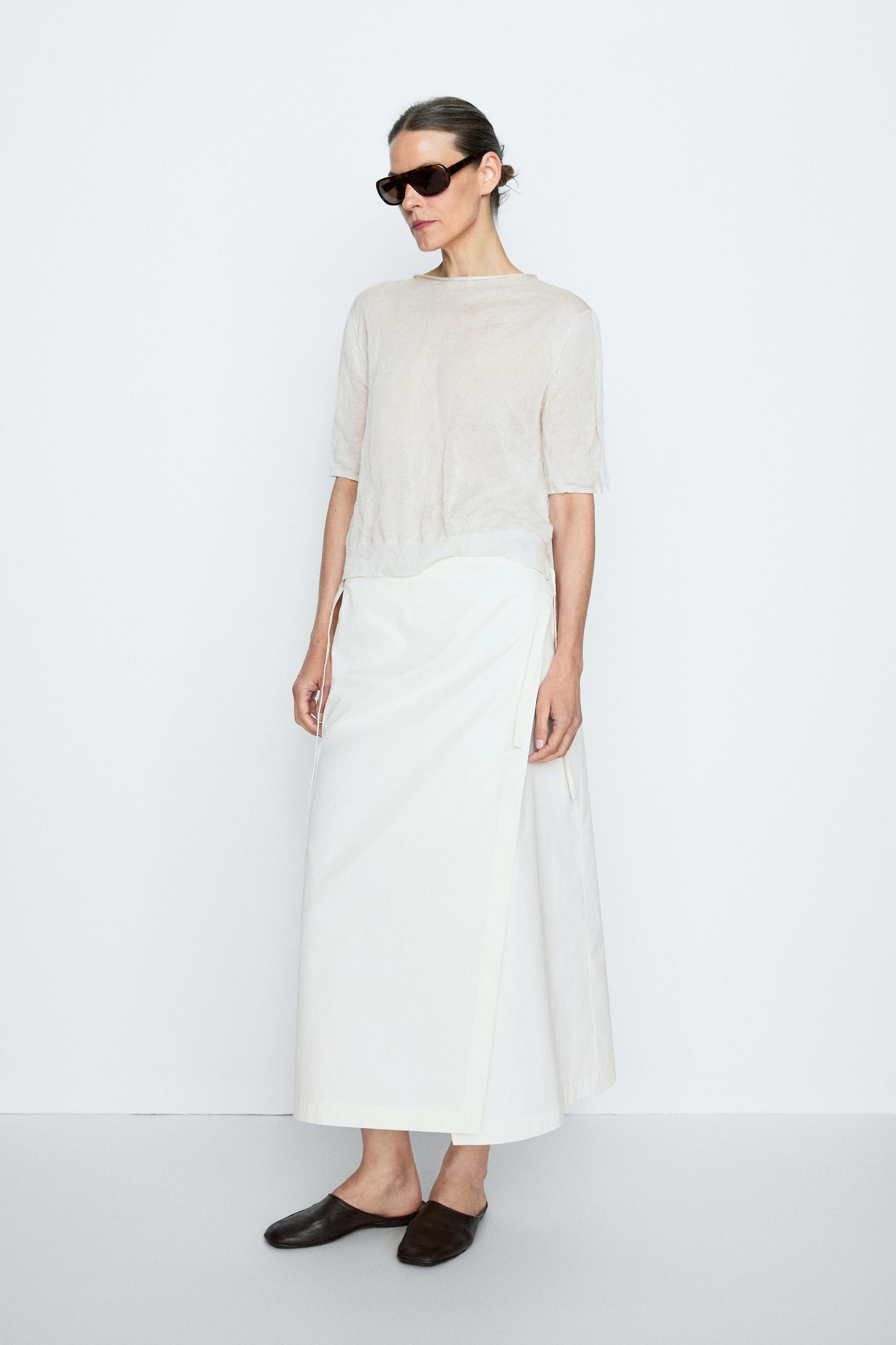 Wrap midi skirt - STUDIO | Massimo Dutti UK