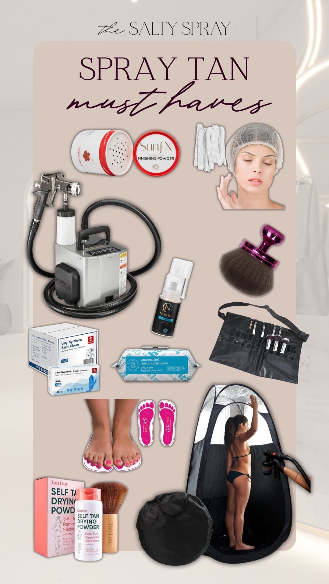 These are some of my favorite spray tan tools and products I use almost every day in my business.

When you’re trying to give clients smooth, even results, the setup really matters. These little details help appointments run cleaner, faster, and way more comfortably for everyone involved. Products linked below!

#spraytanartist #sunlesstanning #spraytanbusiness #beautyprofessional #tanningtools #ltkcreator #ltkit #LTKbeauty