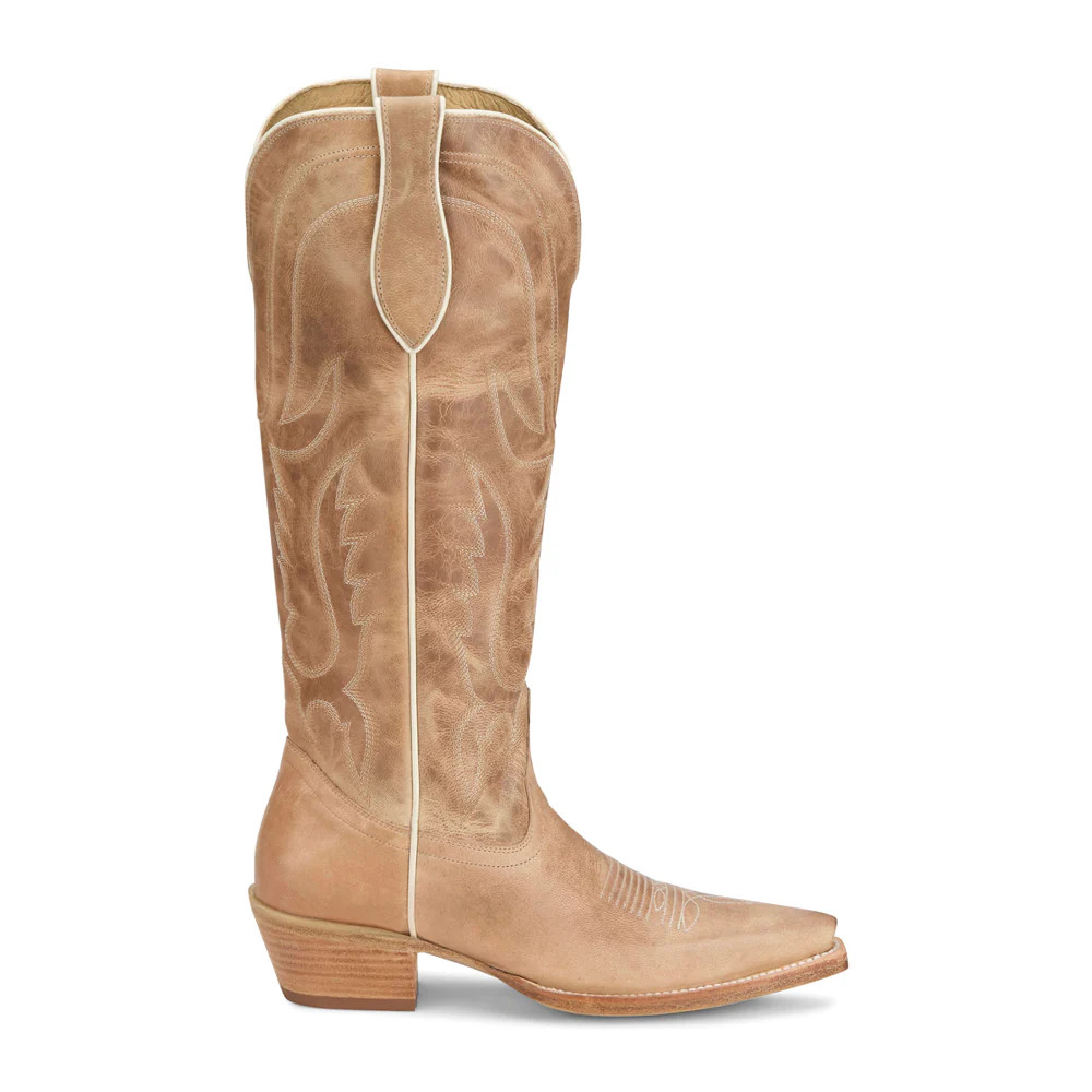 Shop Beige Womens Jess Embroidered Snip Toe Cowboy Boots | Shoebacca