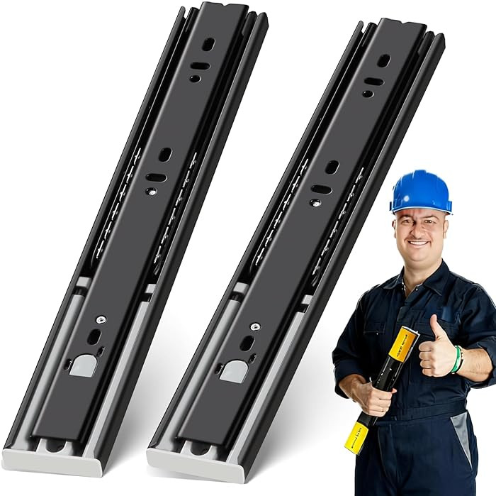 YENUO Push to Open Drawer Slides Full Extension Rail 12 14 16 18 20 22 24 inch handleless Side Mo... | Amazon (US)