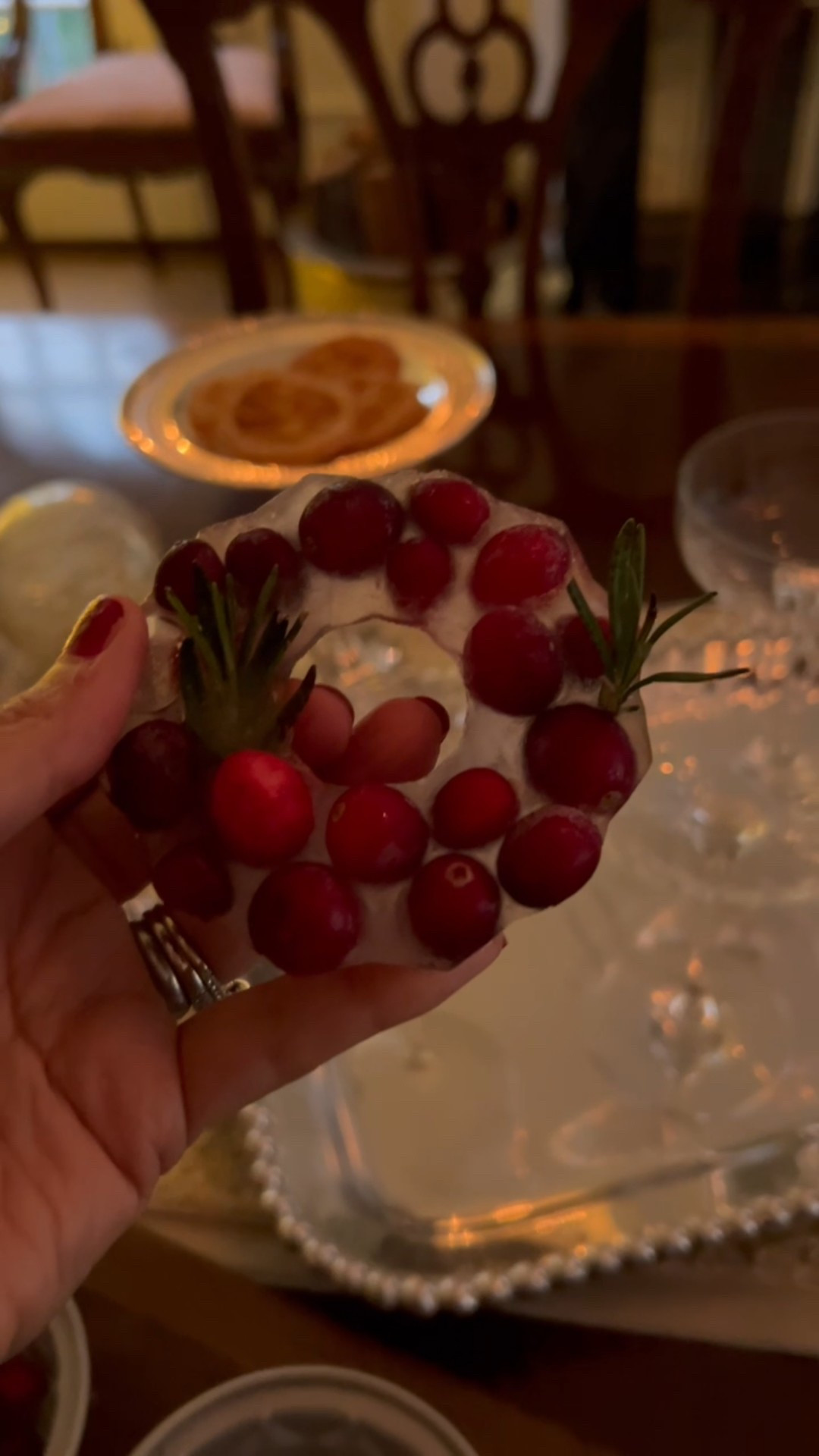 Make these festive cranberry ice wreath molds for your holiday cocktails! All the essentials are linked! Steps to create your own: To craft the wreaths:
•Fill small size Bundt or doughnut molds with fresh cranberries and cold water or white cranberry juice.
•Tuck in a few sprigs of rosemary for a touch of greenery
•Freeze until solid, then nestle the wreaths into your Rose Garden coupes
•Finish with a pour of crisp Prosecco
The result is pure holiday elegance ~ sparkling, festive, and beautifully presented. A simple detail that transforms an ordinary toast into a moment worth savoring.

#LTKHome #LTKHoliday #LTKSeasonal