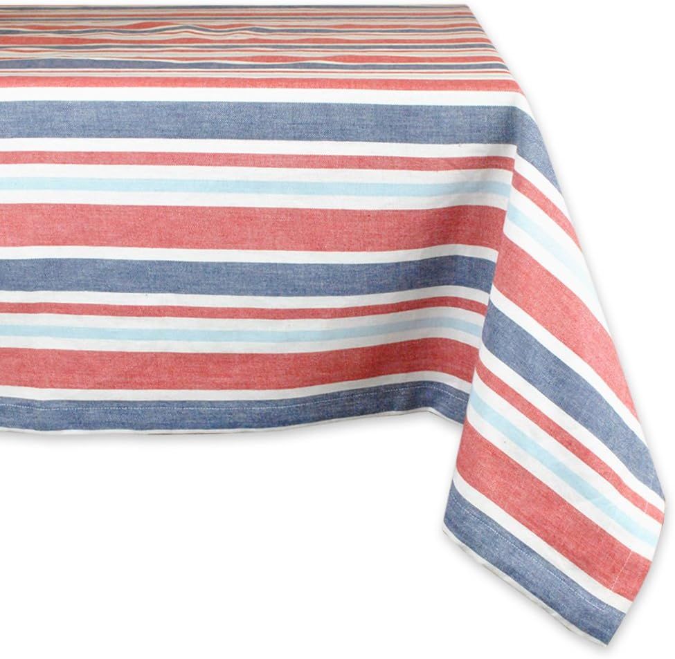 DII 100% Cotton, Machine Washable, Dinner, Summer & Picnic Tablecloth, 60 x 120", Patriotic Strip... | Amazon (US)