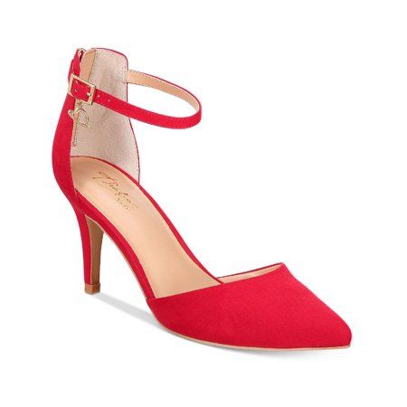 Thalia Sodi Womens Vanesssa Mixed Media Ankle Strap Pumps Red 7 Medium (B M) | Walmart (US)