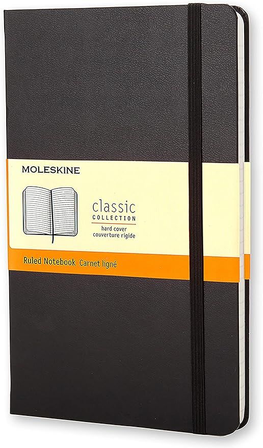 Moleskine Classic Notebook, Hard Cover, Large (5" x 8.25") Ruled/Lined, Black | Amazon (US)