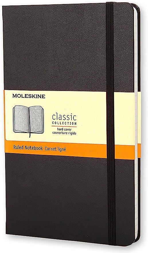 Moleskine Classic Notebook, Hard Cover, Large (5" x 8.25") Ruled/Lined, Black | Amazon (US)