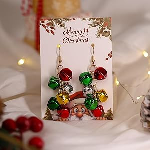 Christmas Jingle Bell Earrings for Women - Cute Bell Dangle Holiday Jewelry Accessories Xmas Gift... | Amazon (US)