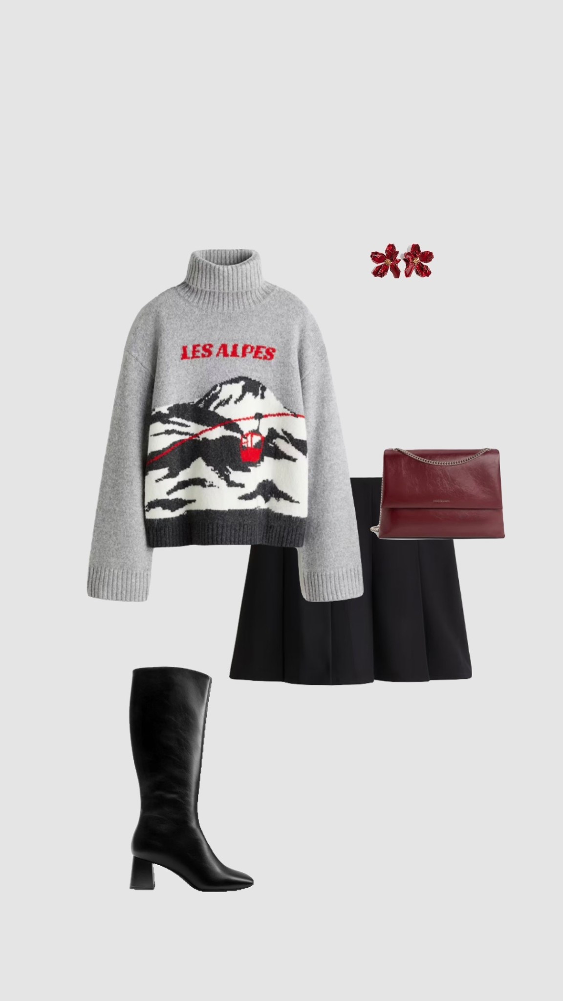 Christmas Jumper Day Outfit ♥️

Get 15% off Charles & Keith with code - COMAMBW15-ISMQW9CEVA

• apres ski grey high neck jumper black pleated skirt heels knee high boots burgundy bag festive outfits pub uk winter outfit date night •




#LTKdatenight #LTKfestive #LTKpartywear