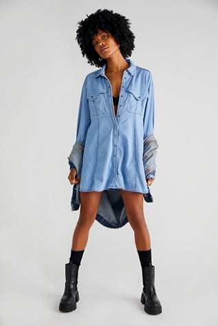 Sammi Denim Mini Dress | Free People (Global - UK&FR Excluded)