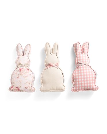 Set Of 3 9x18 Bunny Shaped Shabby Pillows | Throw Pillows | Marshalls | Marshalls