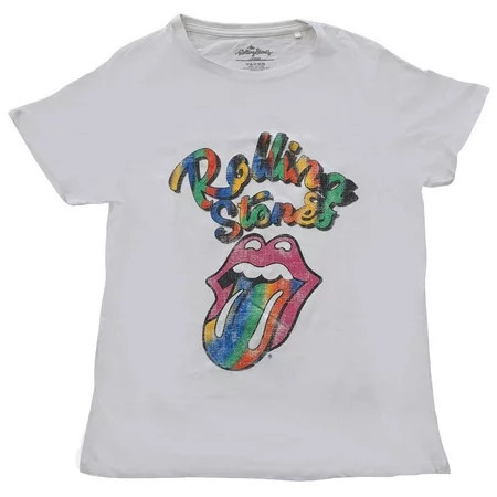 The Rolling Stones T Shirt Tie Dye Tongue Official Mens Womens Skinny Fit White | Walmart (US)