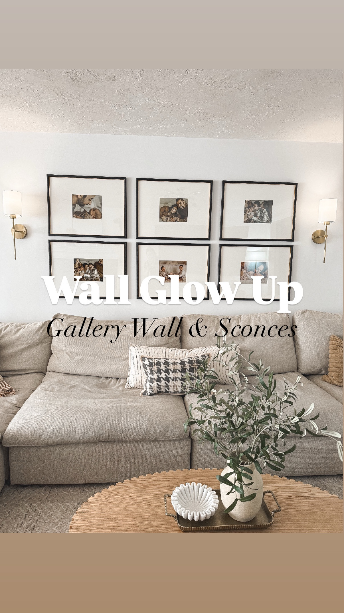 Finally got around to printing our latest family photos and hung them on a new gallery wall, with battery operated sconces. Obsessed 🤩 

#LTKHome #LTKSaleAlert #LTKStyleTip