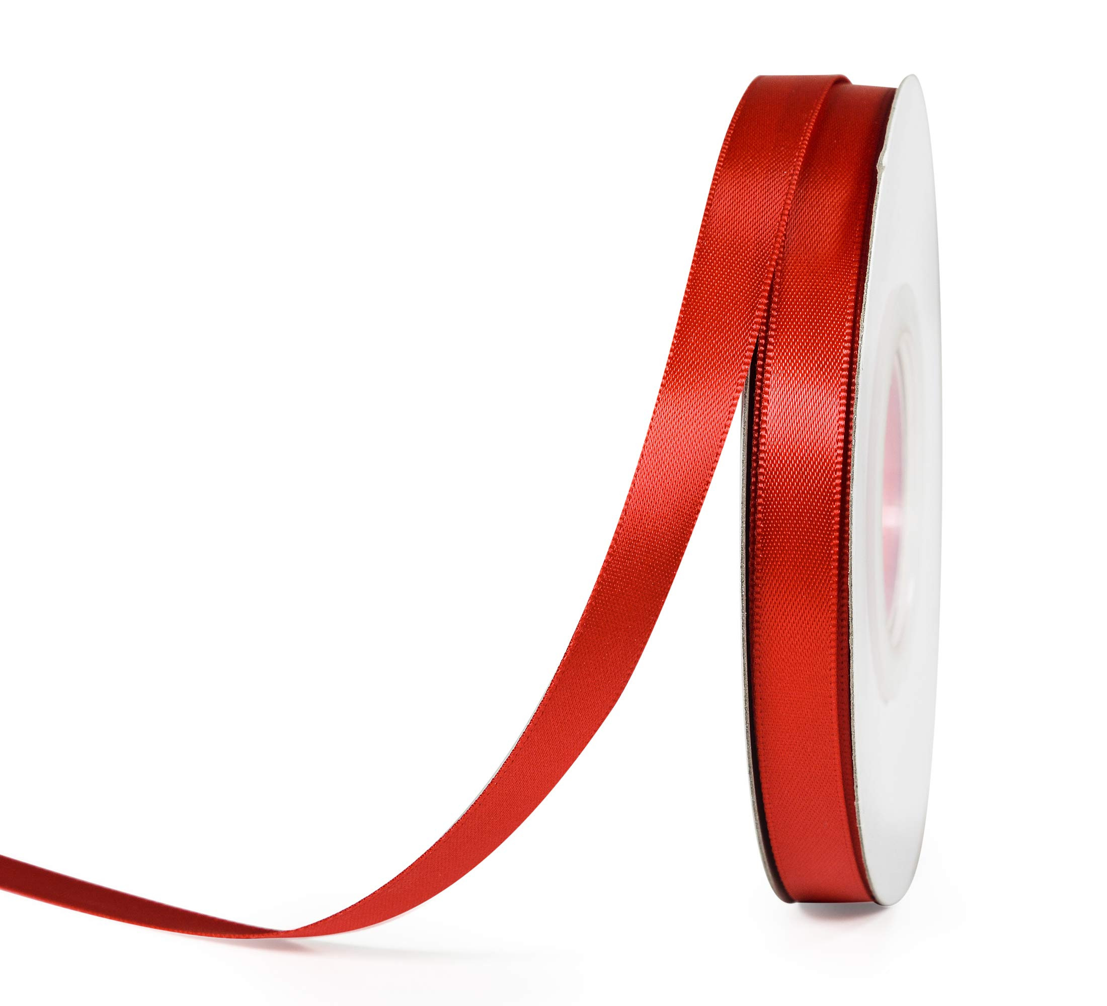 YAMA Red Double Faced Satin Ribbon 3/8 Inch 25 Yards Thin Red Fabric Ribbon for Gift Wrapping Cra... | Amazon (US)