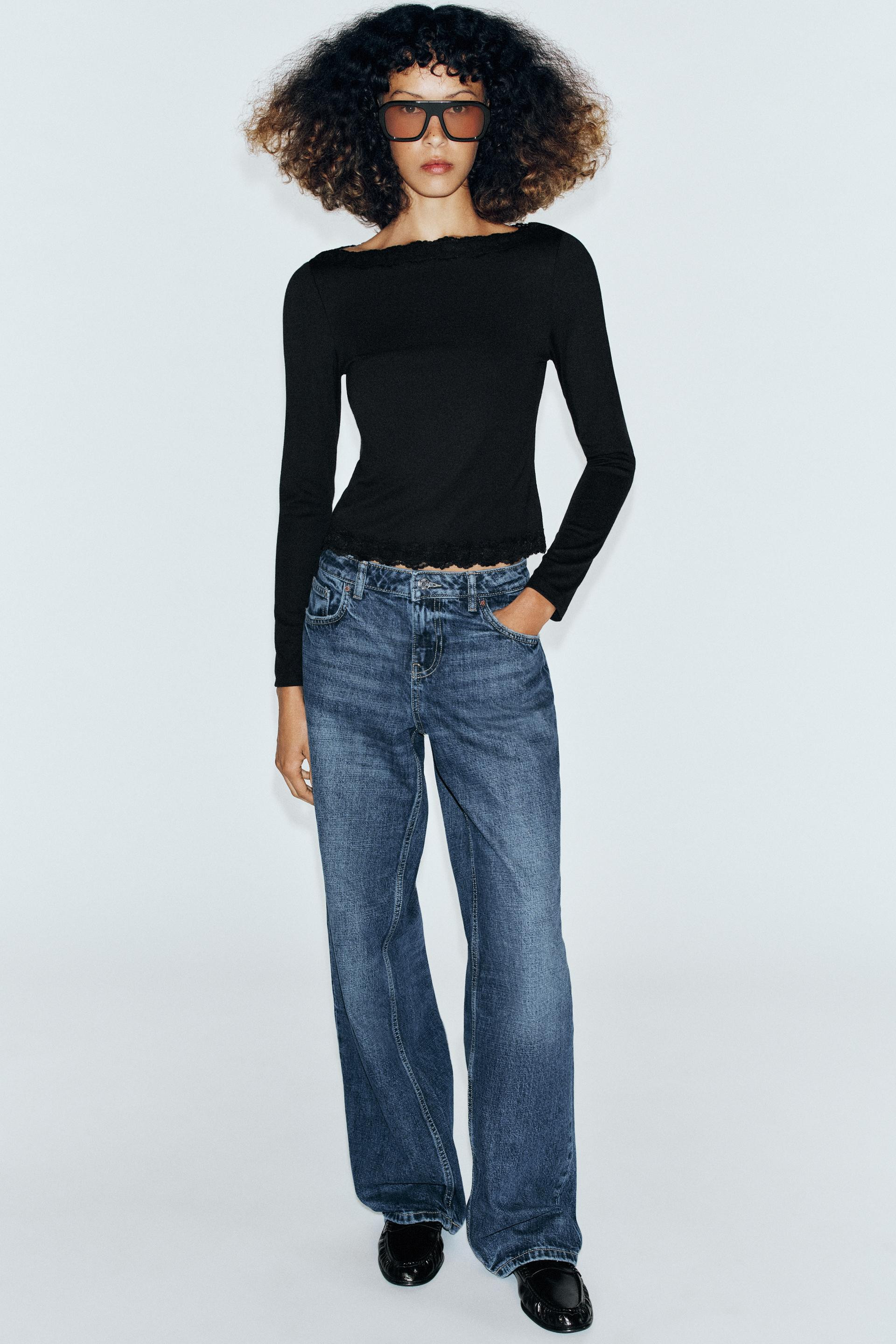 LACE BOATNECK TOP | Zara US