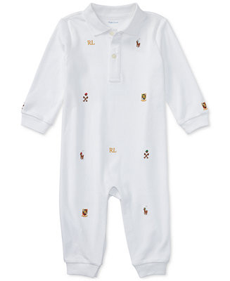 Polo Ralph Lauren Baby Boys Embroidered Polo Cotton Coverall - Macy's | Macy's