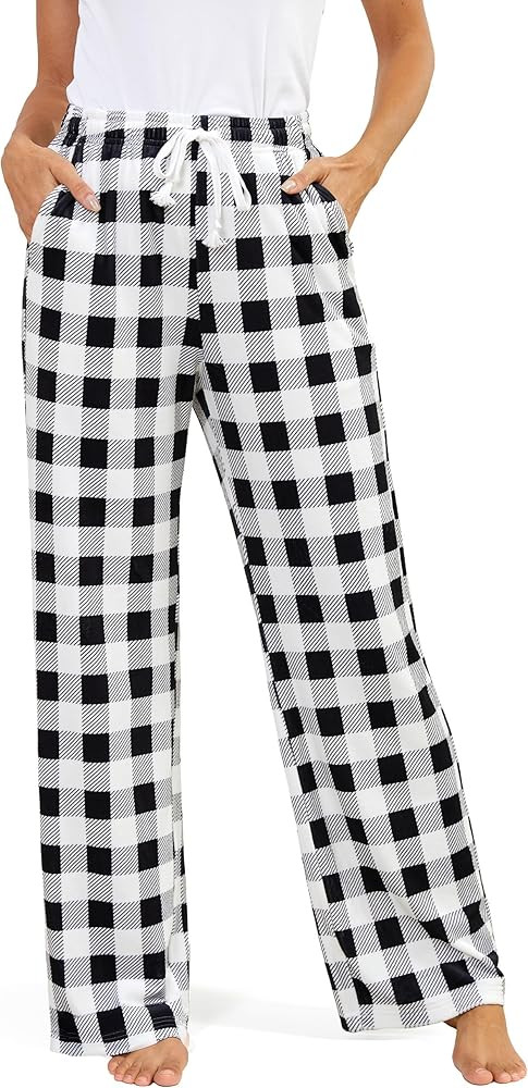 SEVEGO Tall Women's 32"/34"/36" Inseam Flannel Pajama Pants Stretch Drawstring Waist Lounge Sleep... | Amazon (US)