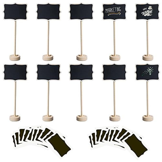 10 Pack Mini Chalkboard Signs with Stand, Small Wedding Chalkboard Signs Easel, Rectangle Chalkboard | Amazon (US)