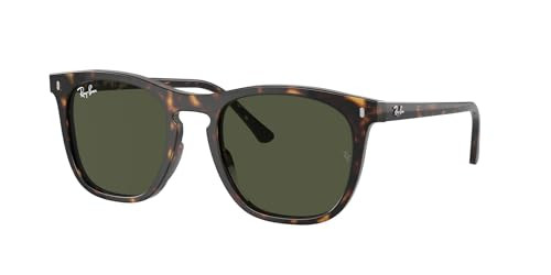 Ray-Ban RB2210 902/31 53MM Havana/Green Square Sunglasses for Men for Women | Amazon (US)