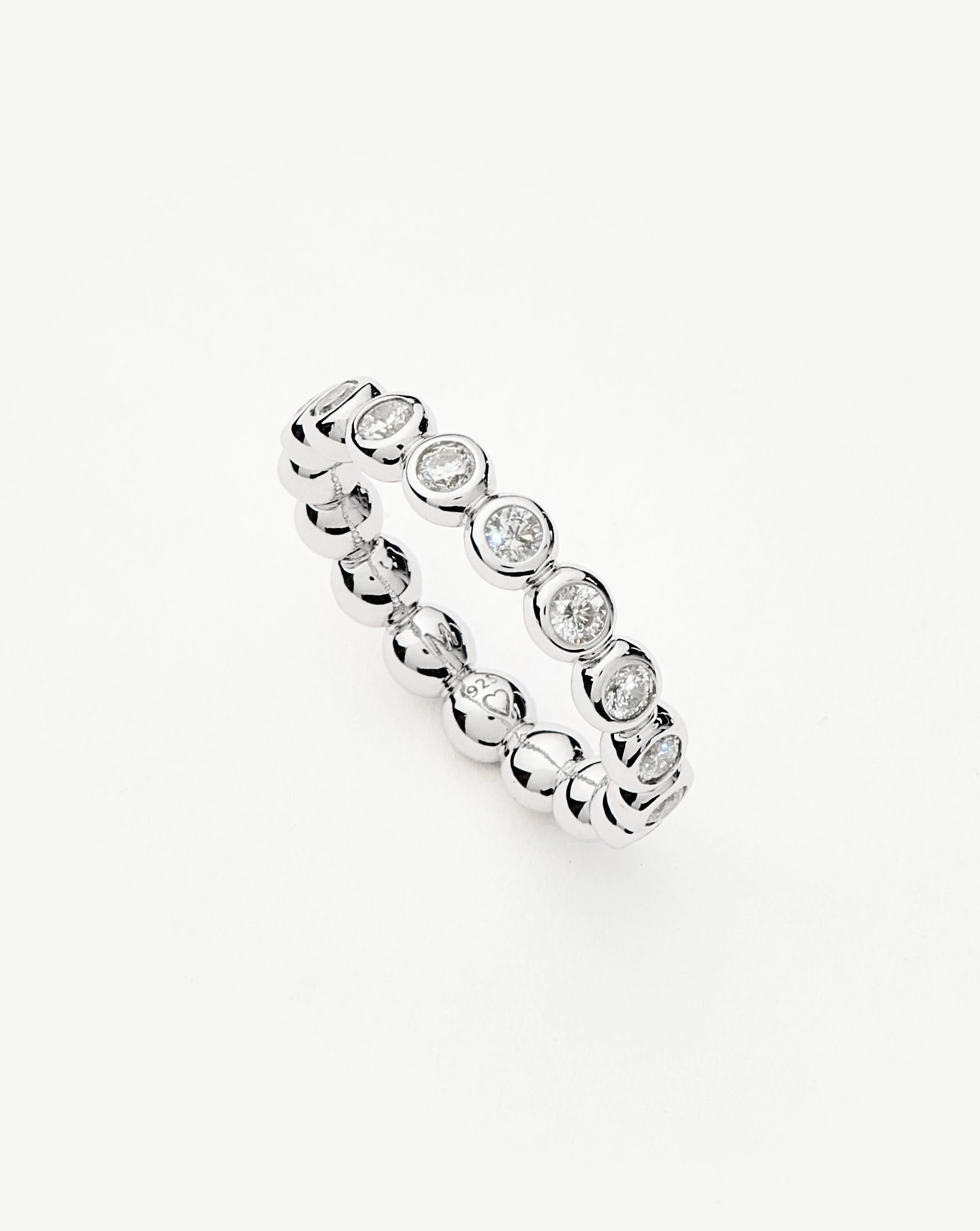Tennis Eternity Stacking Ring - Silver | Missoma UK | Missoma UK