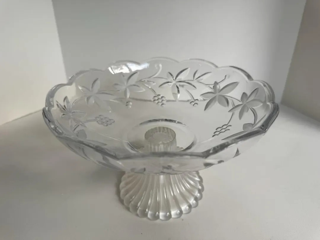 Mikasa Garden Terrace Crystal Compote Bowl: Etched Floral Scalloped Edge Footed Dish | Etsy (Global)