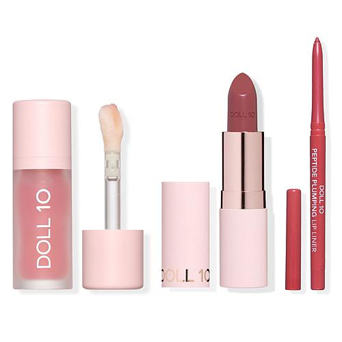 Doll 10 Peptide Plumping Lipstick and Liner with Lip Treatment | HSN