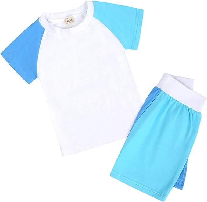 QIUYI Toddler Casual Outfits Set Kids Infant Baby Unisex Summer Tshirt Shorts Soft Patchwork Cott... | Amazon (US)