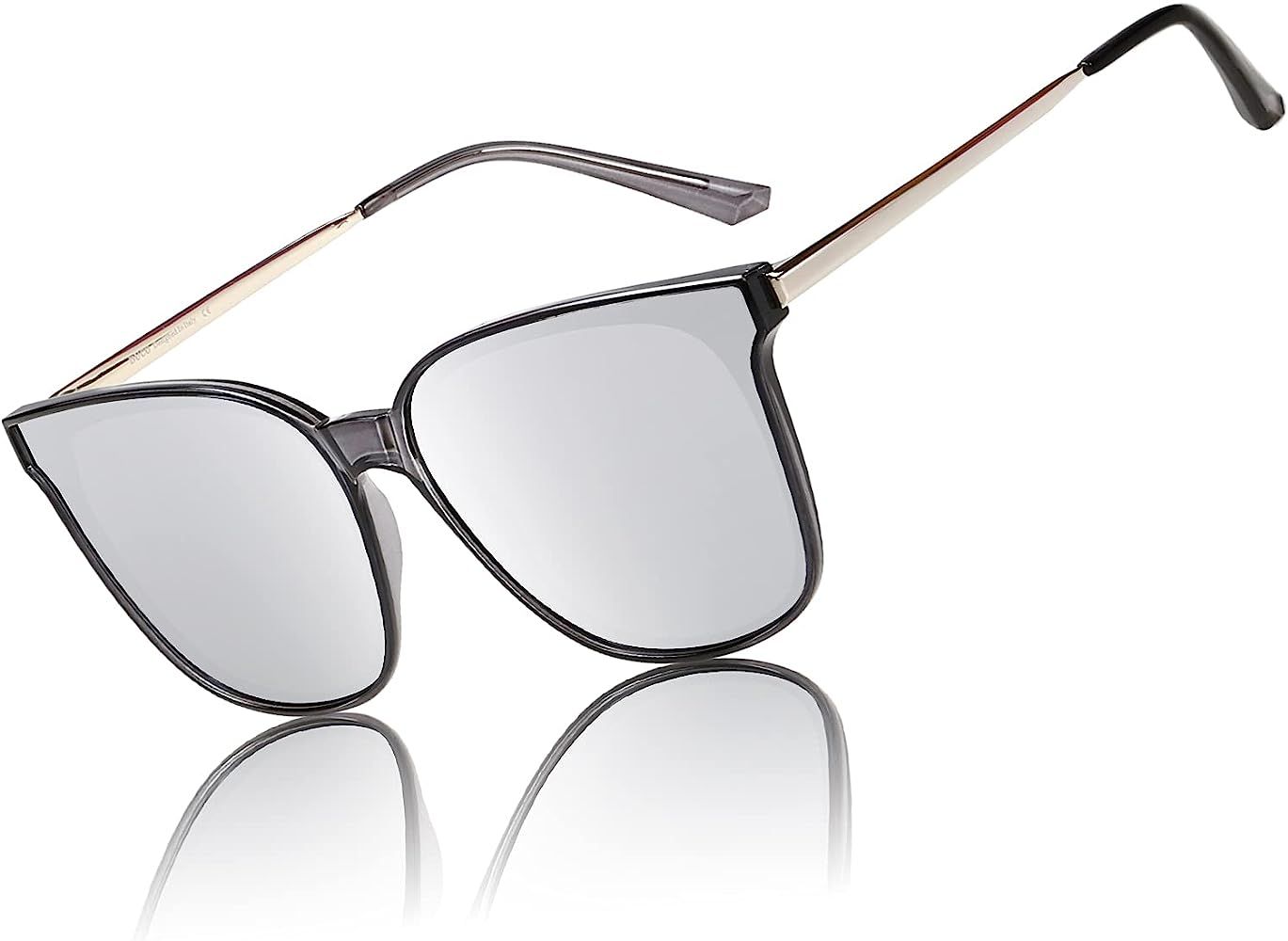 Duco Retro Round Sunglasses for Women Vintage Polarized Mirrored Sun Glasses Lightweight Metal Frame | Amazon (US)