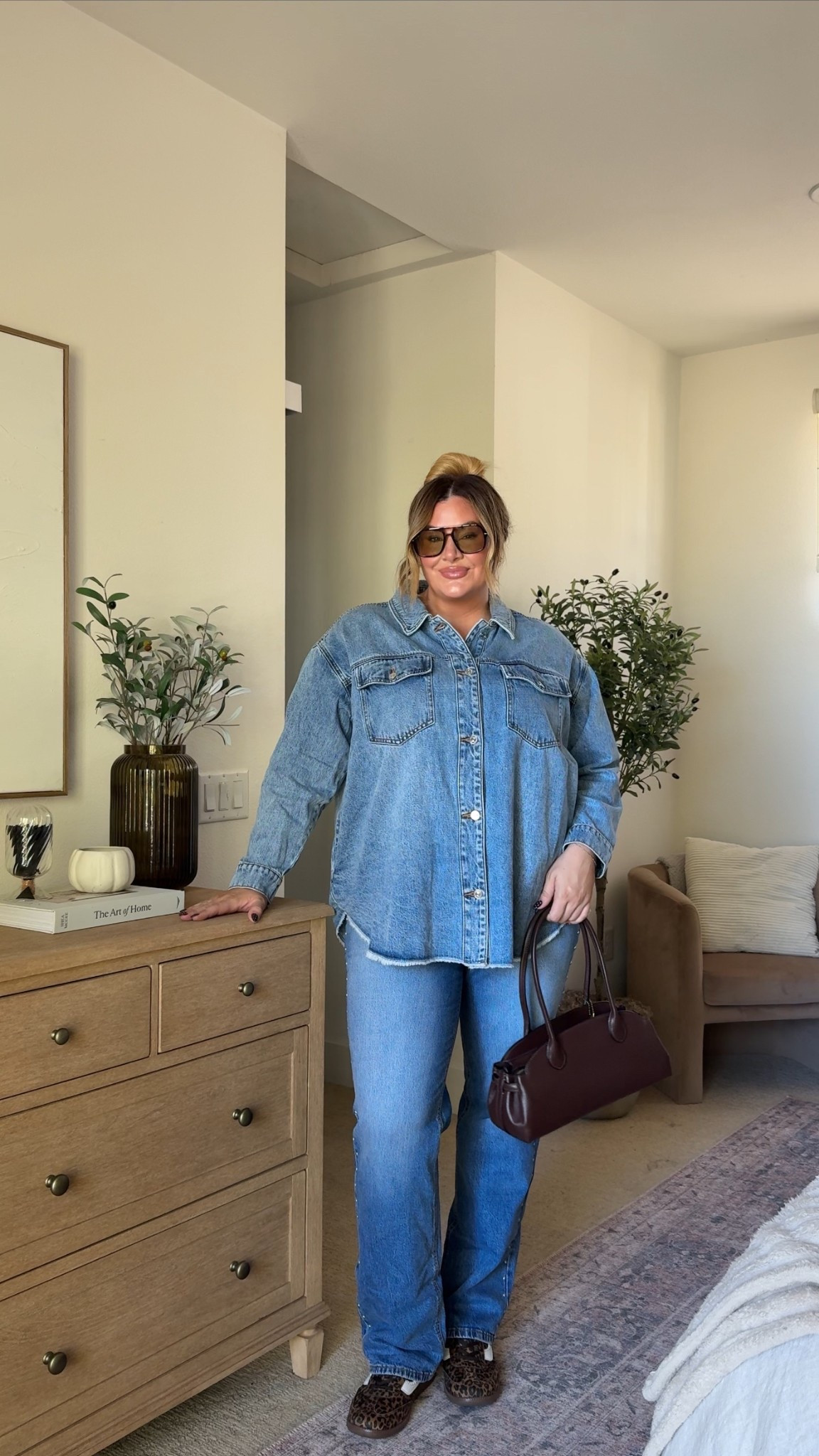 fall outfit inspo! wearing this shirt in an xl and pants in a 16 long 🤎

#LTKMidsize #LTKStyleTip #LTKSeasonal