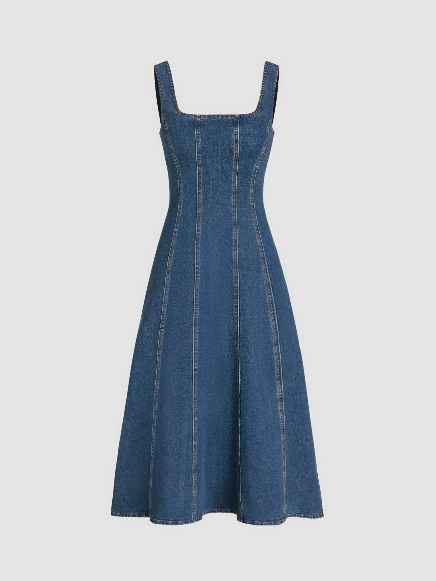 Denim Ruffle Cami Maxi Dress | Cider