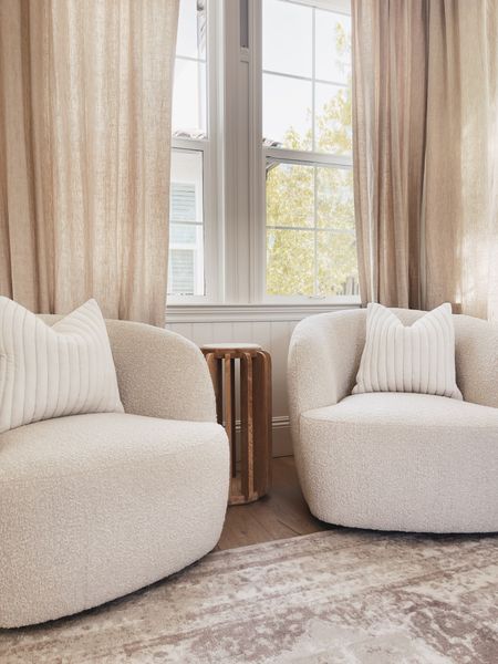 Neutral home decor, living room, chairs, curtains, StylinAylinHome 

#LTKunder100 #LTKhome #LTKstyletip