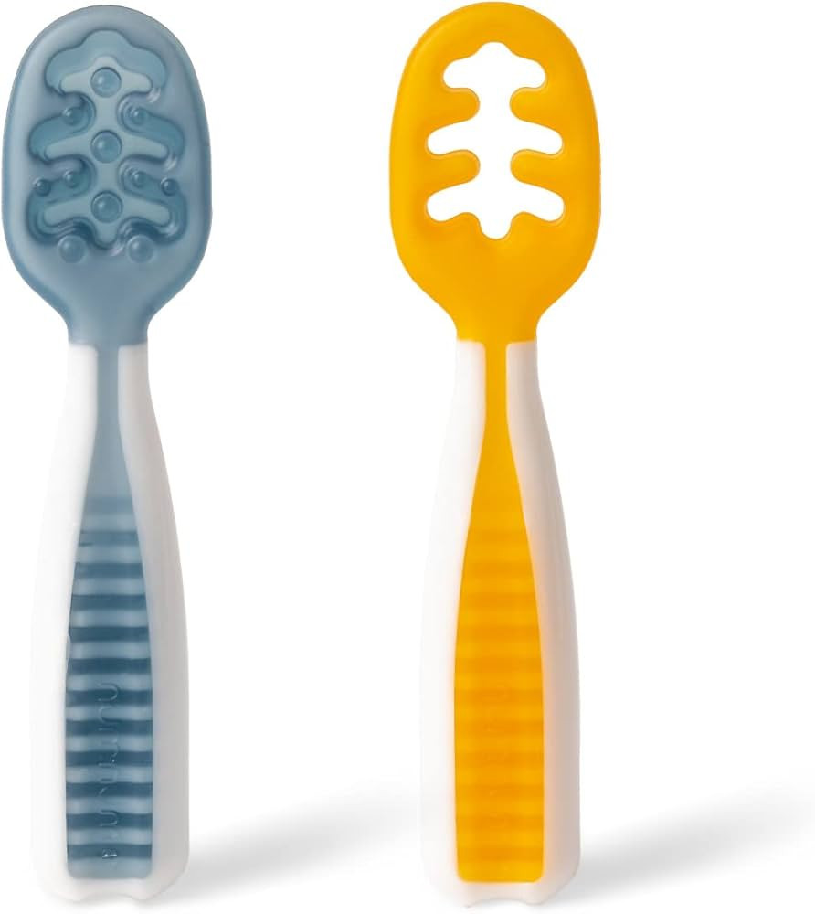 NumNum Pre-Spoon GOOtensils | Baby Spoon Set (Stage 1 + Stage 2) | BPA Free Silicone Self Feeding To | Amazon (US)
