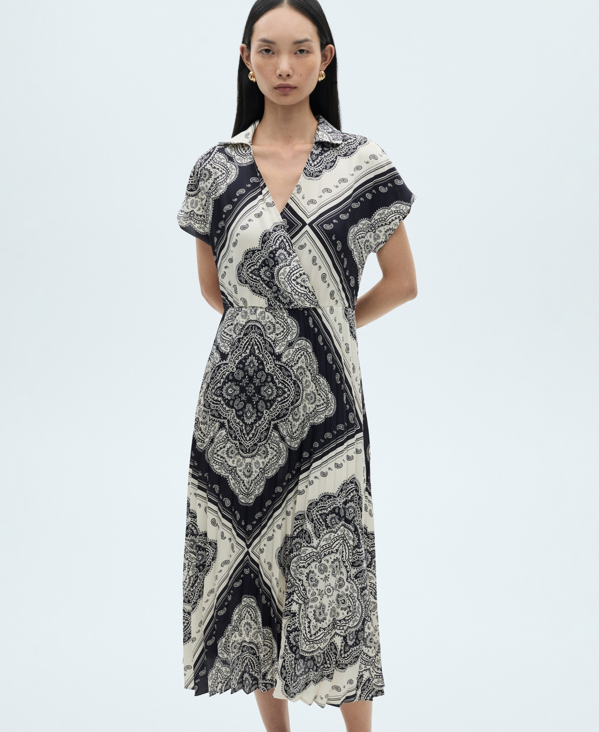 Mango Women's Paisley Print Shirt Dress - Blue | Macy's