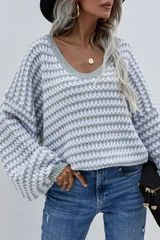 'Agata' Stripe V-Neck Sweater (7 COLORS) | Goodnight Macaroon