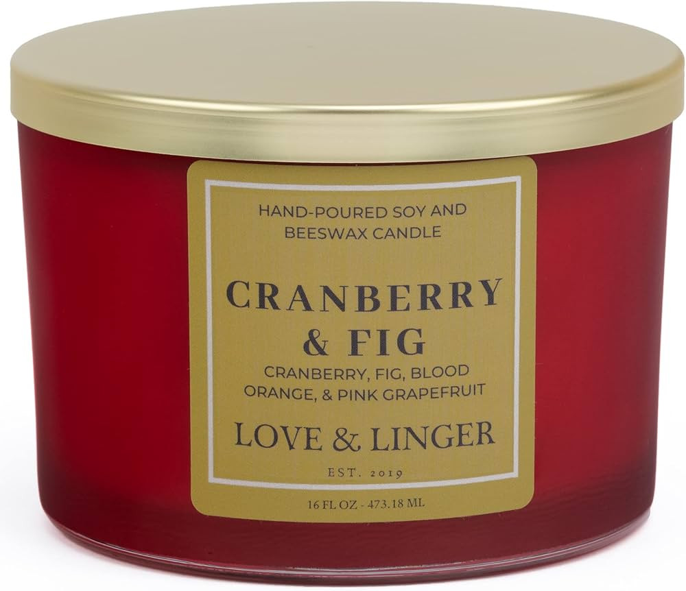 Holiday Candles | Christmas Candles | Cranberry & Fig Candle | Luxury Soy & Beeswax Candles for H... | Amazon (US)