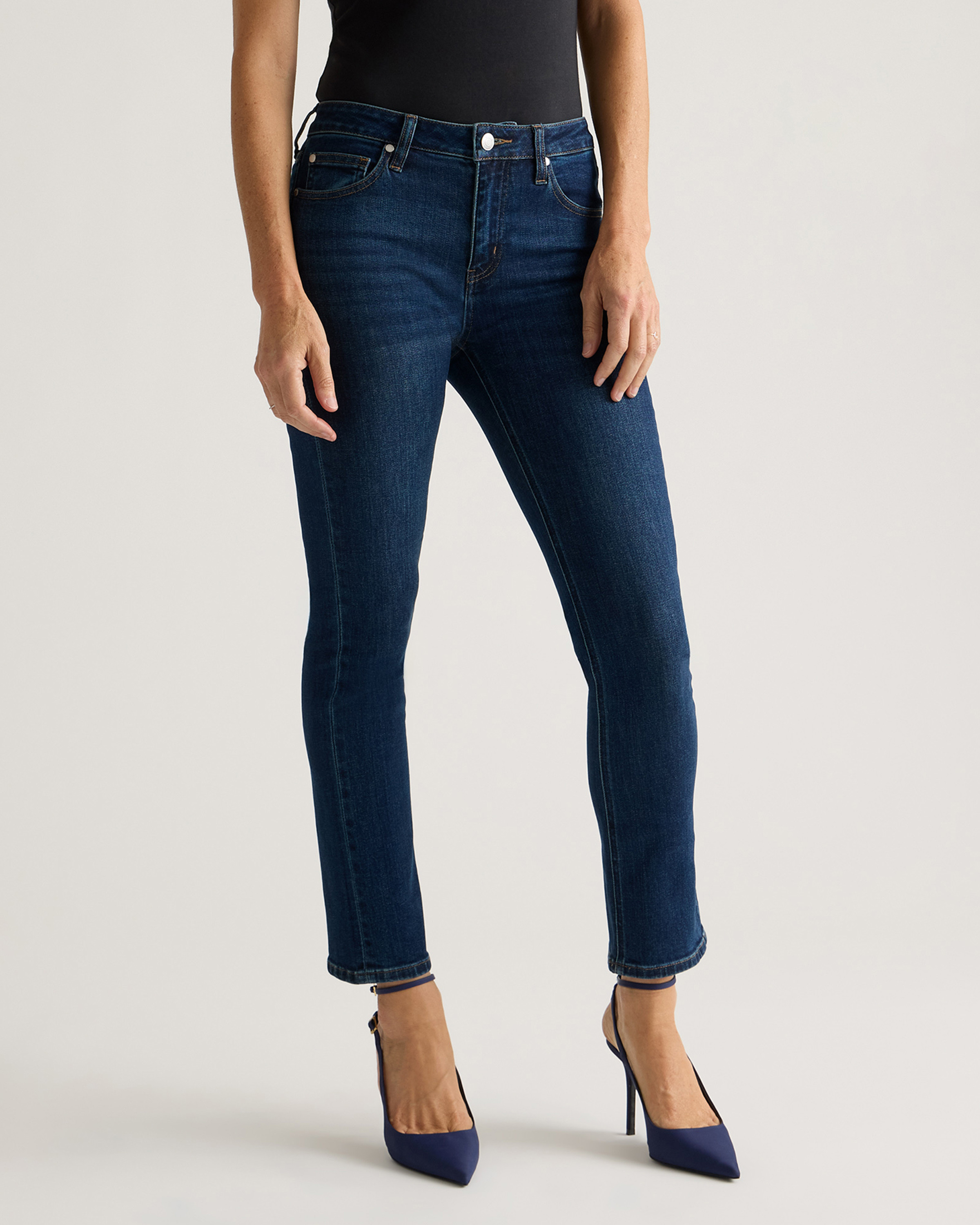 Stretch Mid Rise Slim Straight Jeans - 28" inseam | Quince