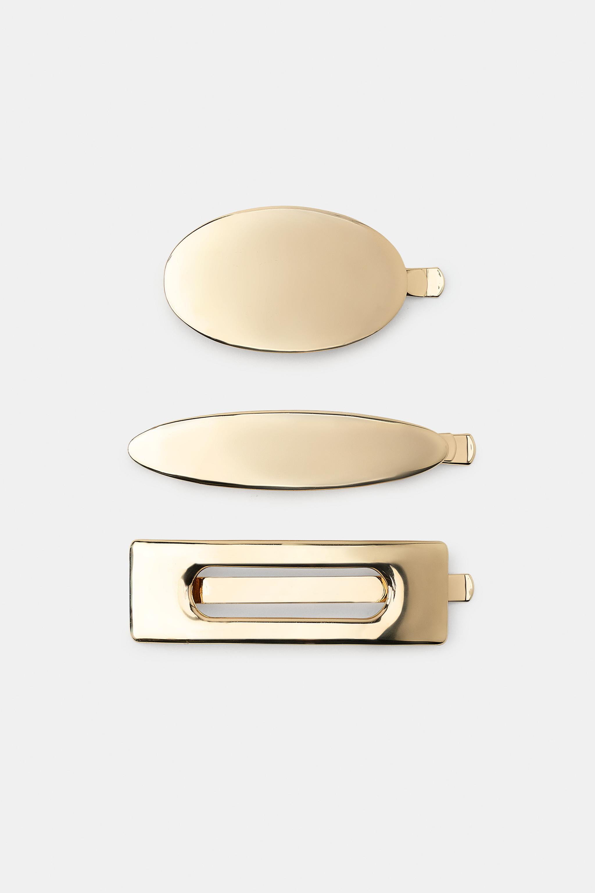 3-PACK OF GEOMETRIC METAL HAIR SLIDES | Zara UK