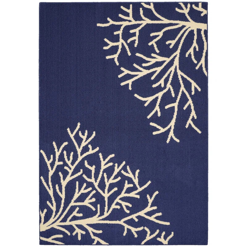 Douglass Sea Coral Indigo/Ivory Area Rug | Wayfair North America