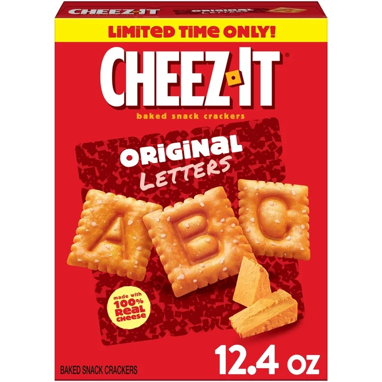 Cheez-It Letters Original Baked Snack Crackers, Lunch Snacks, 12.4 oz | Walmart (US)