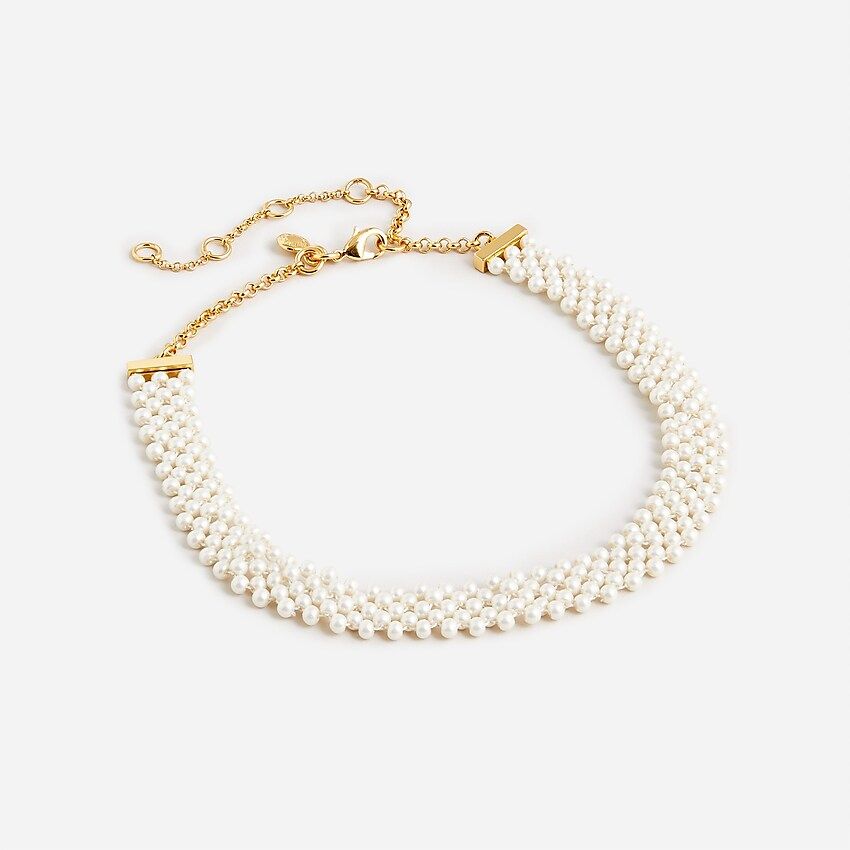 Woven pearl choker necklace | J.Crew US