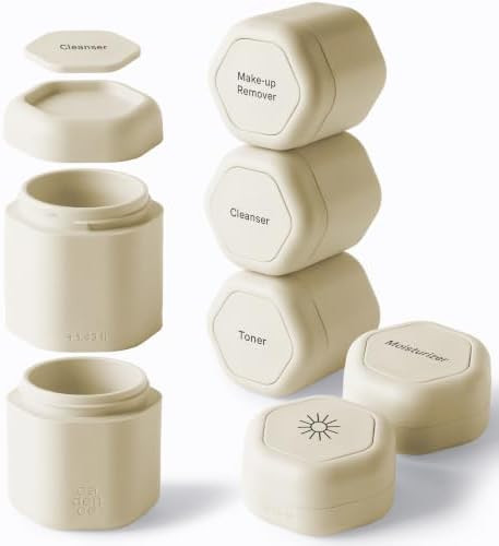 Cadence Capsules - Full Skincare Set, Sand - Six Containers with Magnetic Lids - 100% Leak Proof ... | Amazon (US)
