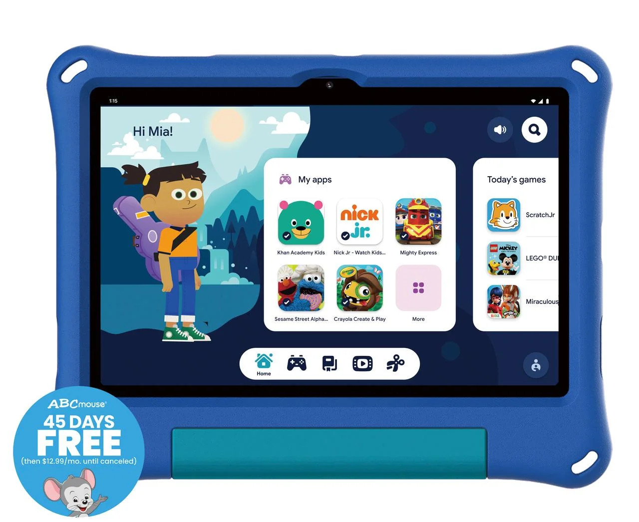 onn 10.1" Kids’ Tablet, 32GB, (2024 Model) - Blue | Walmart (US)