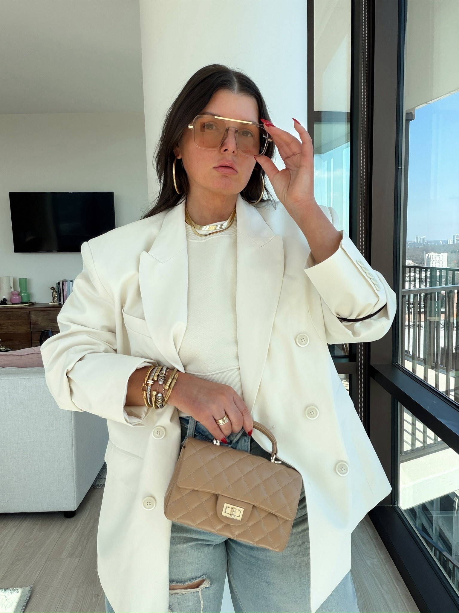 Amazon, Zara, Target, oh my! 
wearing my true size in top
true size / size down in jeans (I’m between sizes rn)
Size up in oversized blazer



#LTKootd #LTKgrwm #LTKOver40

#LTKdayinmylife #LTKSeasonal #LTKootd