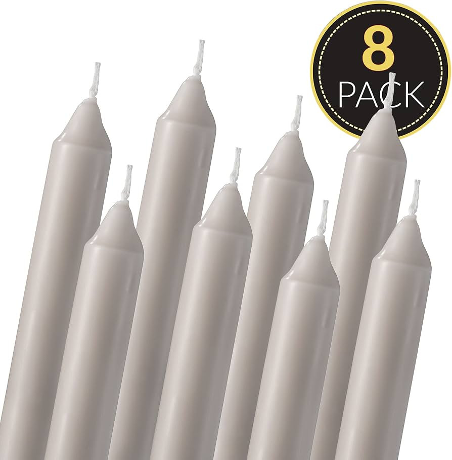 Straight Beige Candlesticks - Pack of 8 6" Beige Candles - 5 Hour Long Burning Candles for Emerge... | Amazon (US)