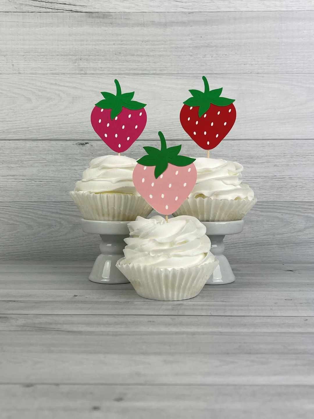 Strawberry Cupcake Toppers - Berry 1st Birthday - Cupcake Toppers -Strawberry Picks - Strawberry ... | Etsy (US)