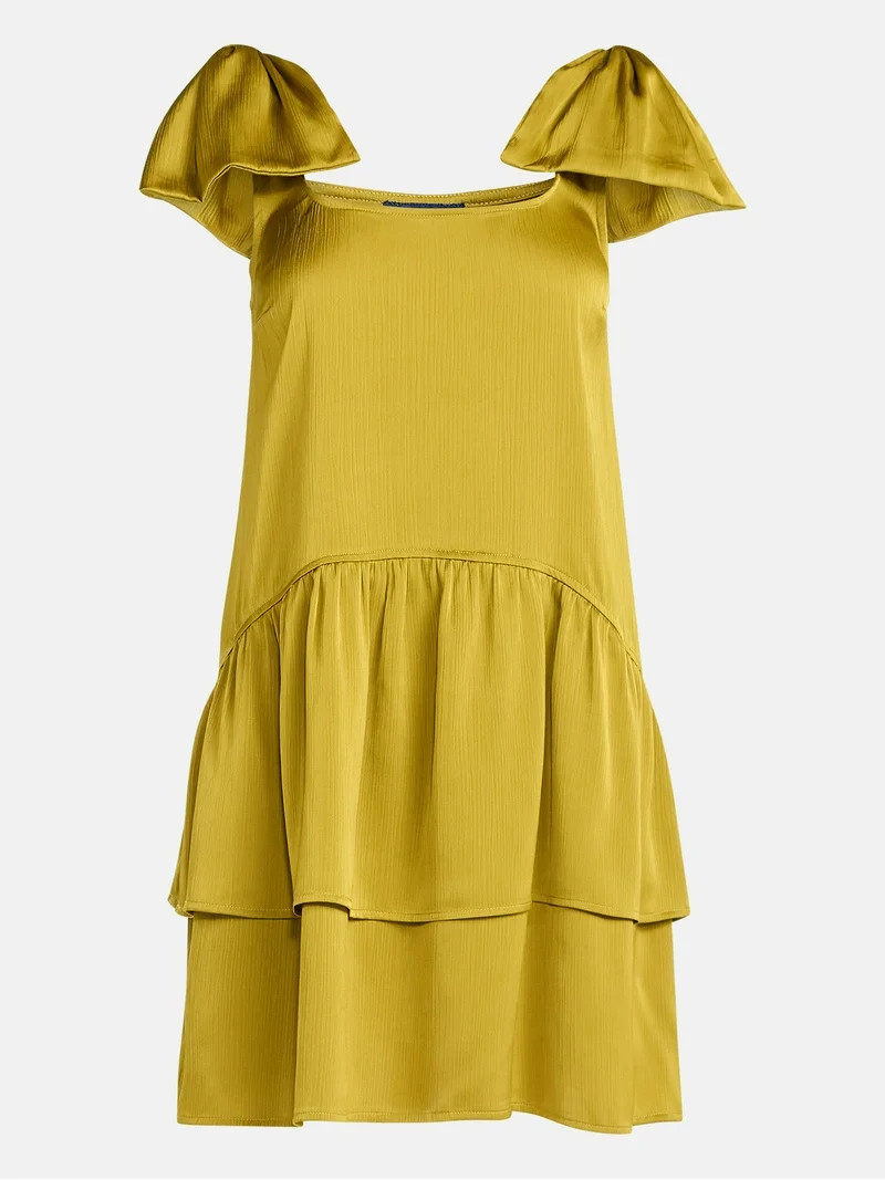 Scoop Women's Satin Bow Mini Dress, Sizes XS-XXL | Walmart (US)