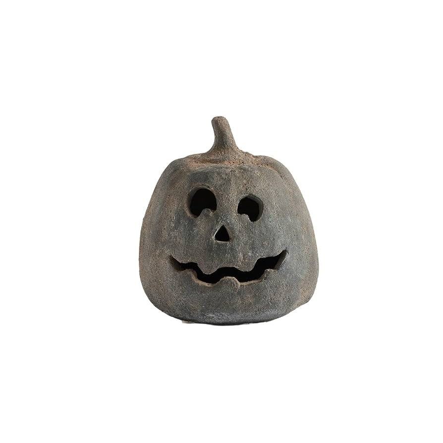 Hallowmas Handcrafted Jack-O'-Lantern, Artisanal Kiln-Fired Terracotta Pumpkin with Hand-Carved D... | Amazon (US)