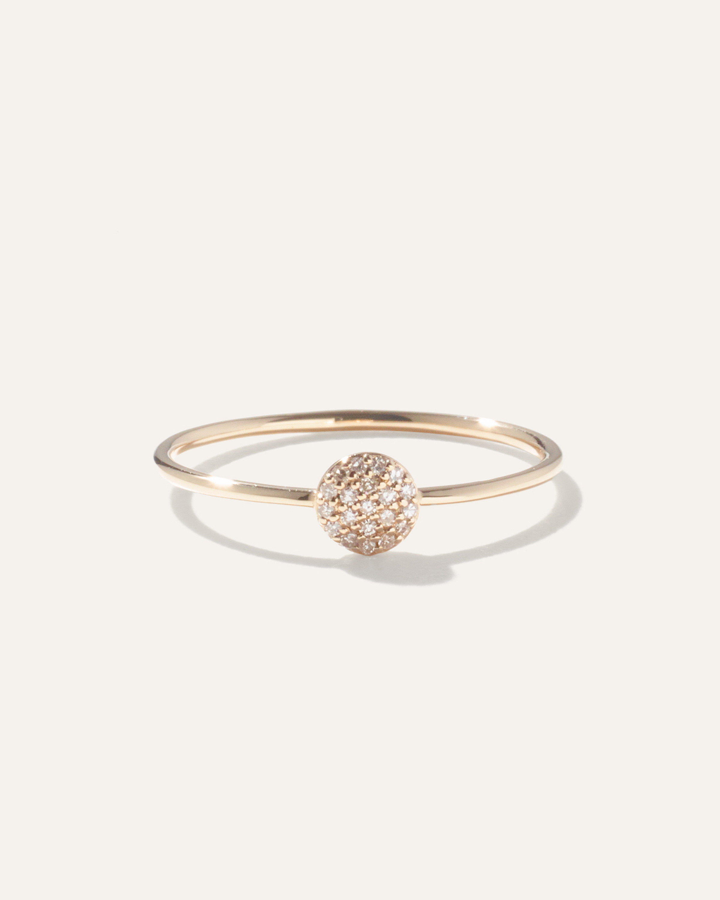 14K Gold Pave Diamond Round Disc Ring in Yellow Gold | Quince